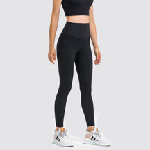 High Waisted Butt Lifting Wide Waistband Plain Full Length Leggings