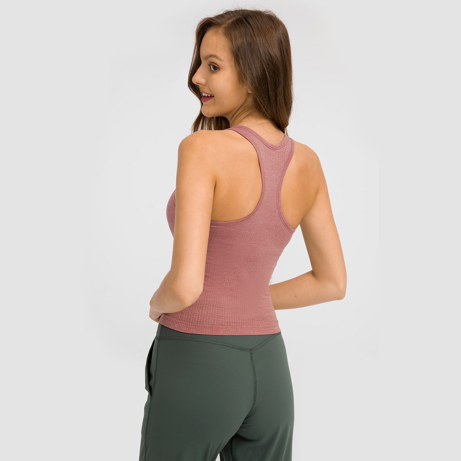 U-shaped Racerback Plain Tank Top