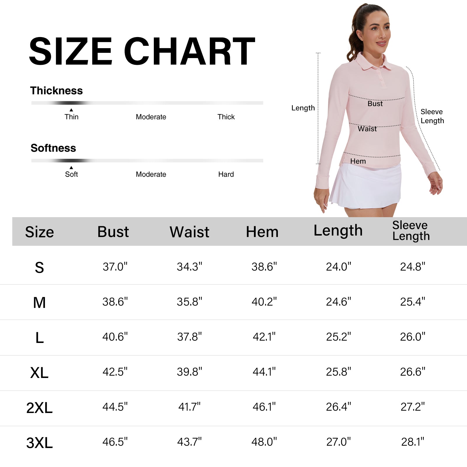 MOTEEPI Womens Golf Shirt Long Sleeve