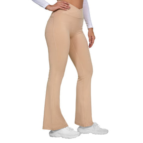 MOTEEPI Flare Leggings with Pockets High Waist Yoga Pants Crossover Bootcut Yoga Pants Stretchy