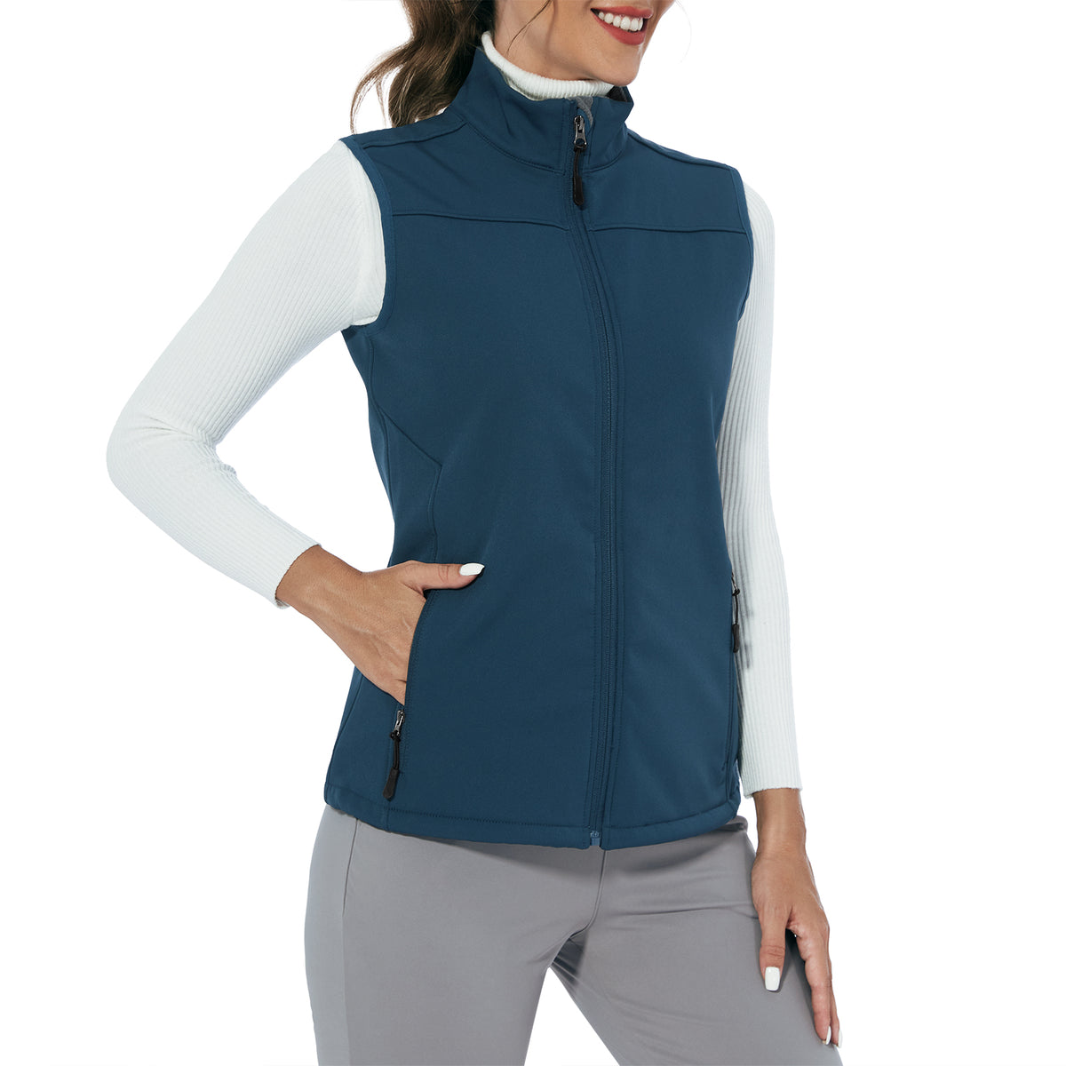 MOTEEPI Women Sleeveless Fleece Lined Lightweight Golf Vests Outerwear