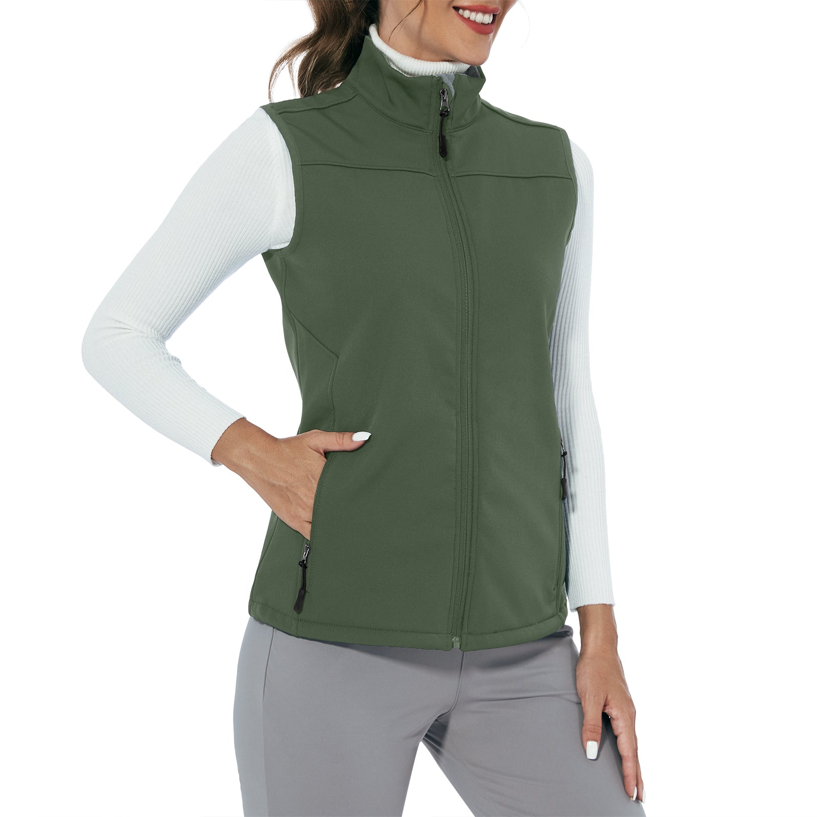 MOTEEPI Women Sleeveless Fleece Lined Lightweight Golf Vests Outerwear